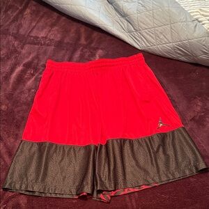 Jordan Red and Black Basketball Shorts with Jumpman Logo